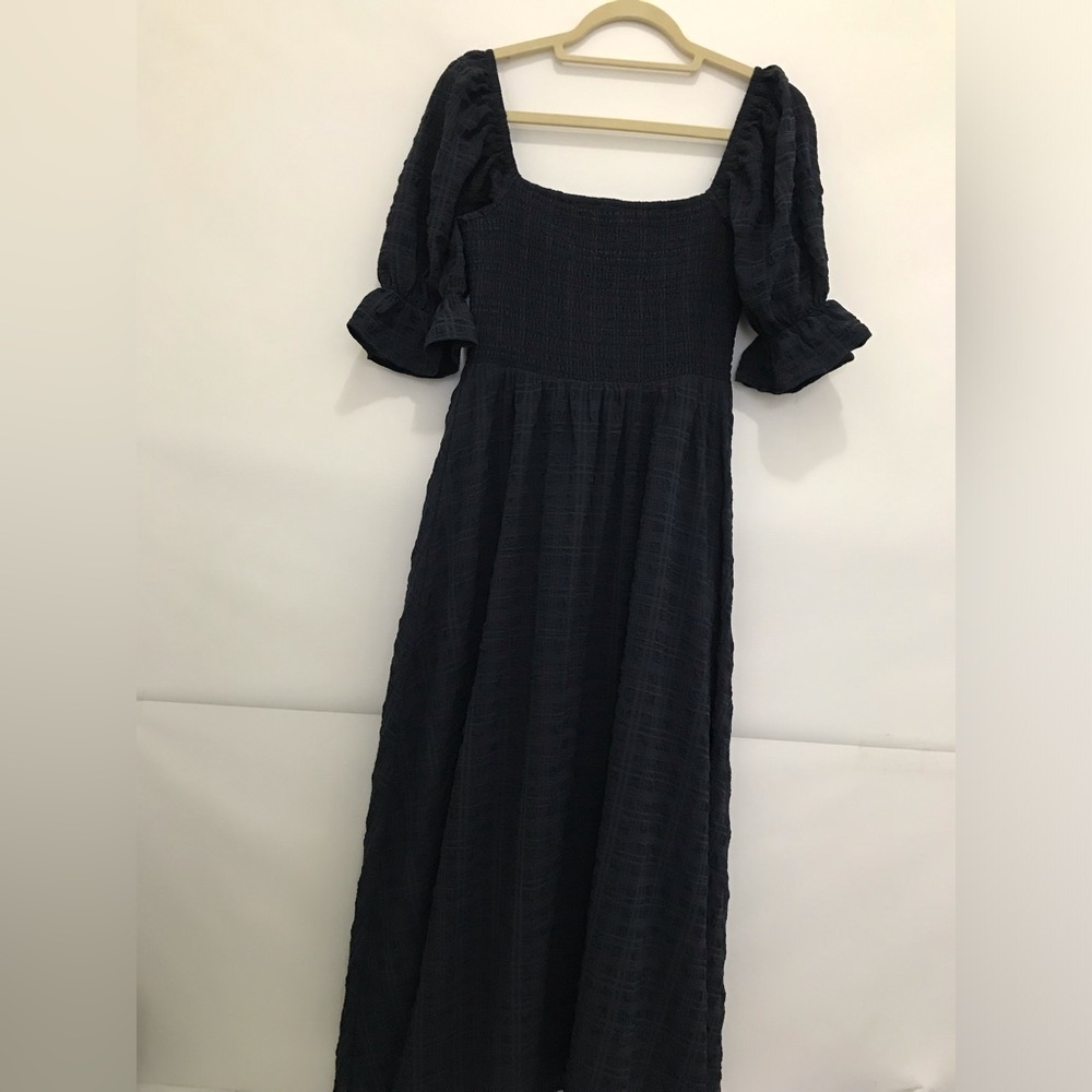 NWT Altar’d State Navy Puff-Sleeve Maxi Dress - Women Size M